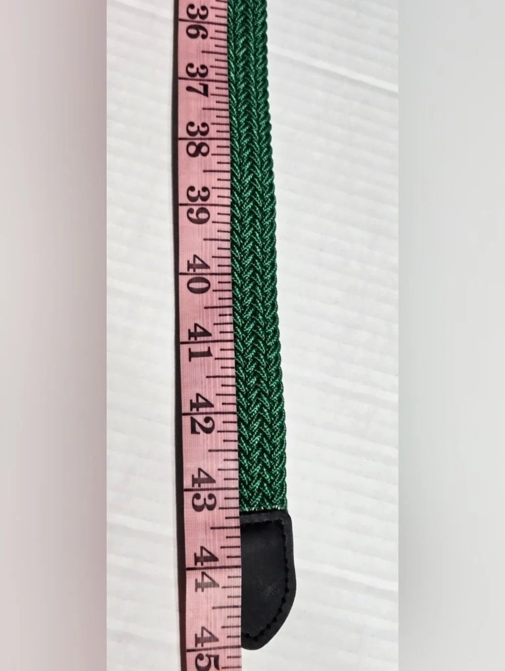 Men's XL Green Stretch Woven Braided Belt Silver Buckle Elastic Casual Golf New